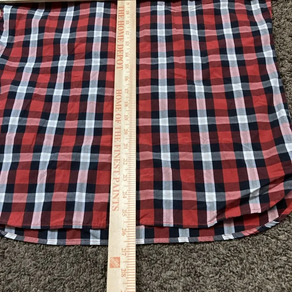 Levis Classic Red Black Checked Long Sleeve Shirt Size M